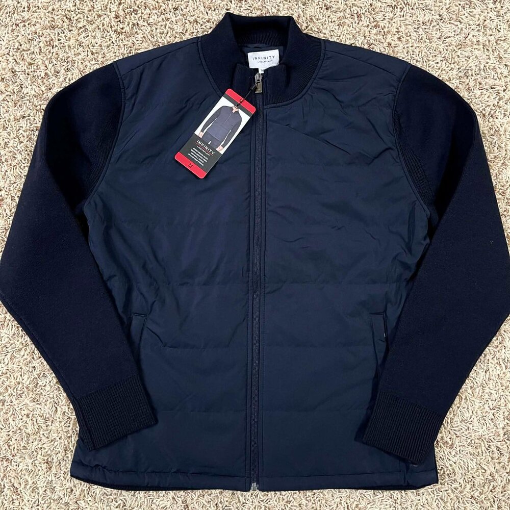 Infinity Men's Mixed Media Jacket Navy, Size Medium (New)
